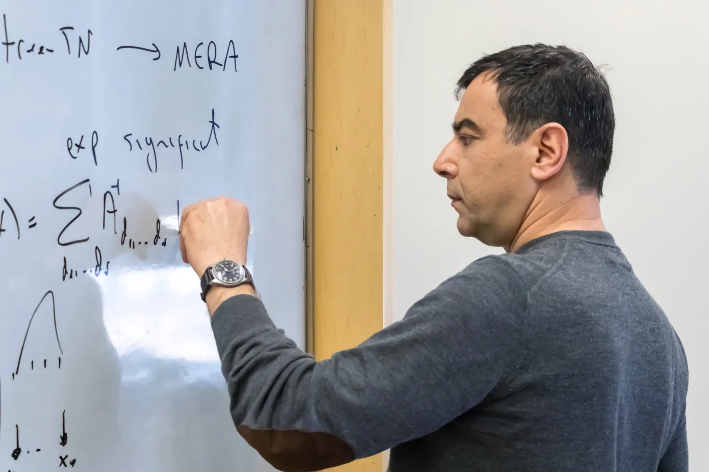 Amnon Shashua writing on a whiteboard